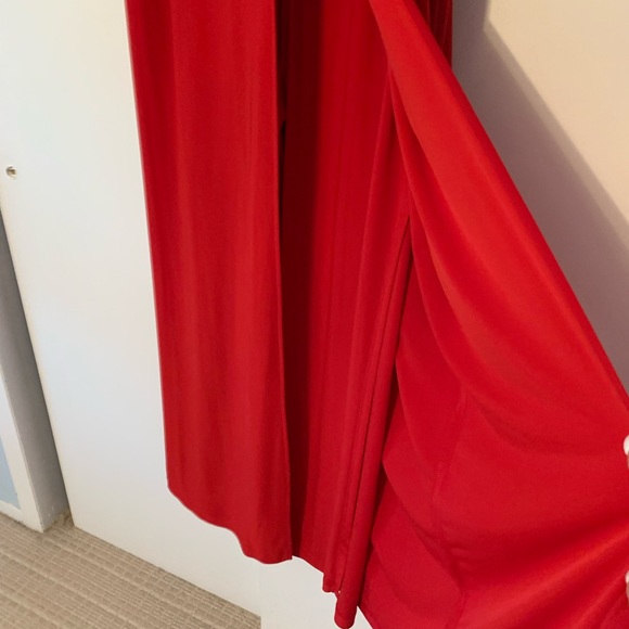Wide legged red jumpsuit. Rhinestone shoulder strap. Looks like a gown. Size 16 - Picture 5 of 12